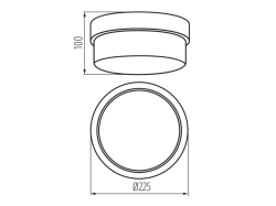 04260 Svítidlo přisazené E27 1x 100 W TUNA IP44 bílá, Kanlux