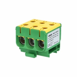 1006618 Svorka univerzální UK 50/3 PE, 160A, 1pól., AL/CU, krytá, zel.-žl., na DIN /2090306, Pollmann Elektrotechnik