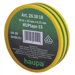263818 Páska izolační PVC 15 mm x 10 m, zelenožlutá, Haupa
