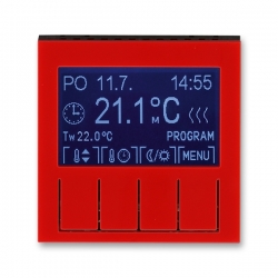 3292H-A10301 65 Termostat univerzální programovatelný, červená/kouřová černá, ABB Levit