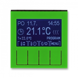 3292H-A10301 67 Termostat univerzální programovatelný, zelená/kouřová černá, ABB Levit