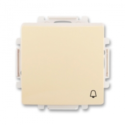 3557G-A80343 C1 Ovládač zapínací s krytem, se symbolem zvonku, řazení 1/0, krémová, ABB Swing / Swing L