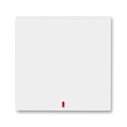 3559H-A00655 03 Kryt jednoduchý s červeným průzorem, bílá/bílá, ABB Levit