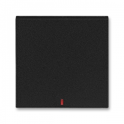 3559H-A00655 63 Kryt jednoduchý s červeným průzorem, onyx/kouřová černá, ABB Levit