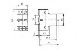 004600010 MS25-0,16 Spouštěč motoru, 0,1 - 0,16 A, ETI