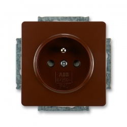5518G-A02359 H1 Zásuvka jednonásobná, s clonkami, hnědá, ABB Swing / Swing L