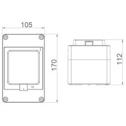 5904 Rozvodnice FlatBOX IP65, 4mod., na omítku, průhl. dveře, 170x105x112mm, Famatel