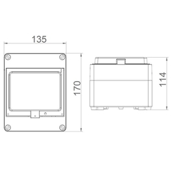 5906 Rozvodnice FlatBOX IP65, 6mod., na omítku, průhl. dveře, 170x135x114mm, Famatel