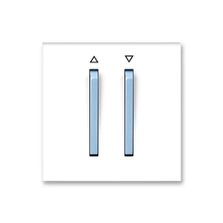 3559M-A00662 41 Kryt spínače žaluziového se dvěma páčkami, s potiskem, bílá/ledová modrá, ABB Neo