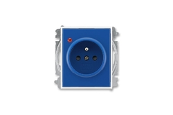 5599E-A02357 14 Zásuvka jednonásobná, s clonkami, s přepěťovou ochranou, modrá/bílá, ABB Element,Time