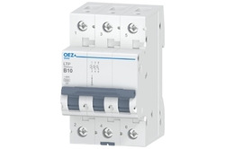 OEZ:42241 LTP-10B-3 Jistič 10 A, Ue AC 230/400 V / DC 180 V, B, 3pól, 6 kA, OEZ