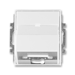 5014E-A00100 03 Kryt zásuvky komunikační s popisovým polem, bílá/bílá, ABB Element, Time