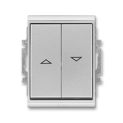 3558E-A88943 08 Ovládač žaluziový jednopólový, řazení 1/0+1/0 s blokováním, IP 44, titanová, ABB Time