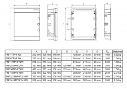 106199 PNF 3x18W Plastová rozvodnice, bílé dveře, pod omítku, IP40, 3x18 mod., NOARK 