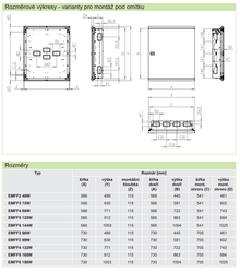 109809 EMFF2 48W Rozvodnice pod omítku,2x24 mod. bílé dveře,včetně N+PE, Noark