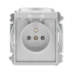 5519E-A02397 08 Zásuvka jednonásobná, s clonkami, s víčkem, titanová, ABB Time