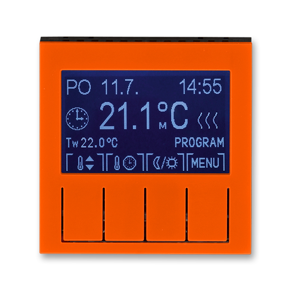 3292H-A10301 66 Termostat univerzální programovatelný, oranžová/kouřová černá, ABB Levit