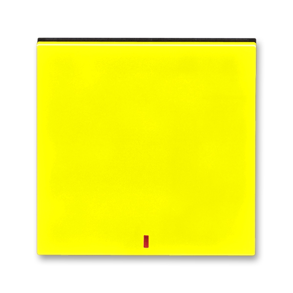 3559H-A00655 64 Kryt jednoduchý s červeným průzorem, žlutá/kouřová černá, ABB Levit