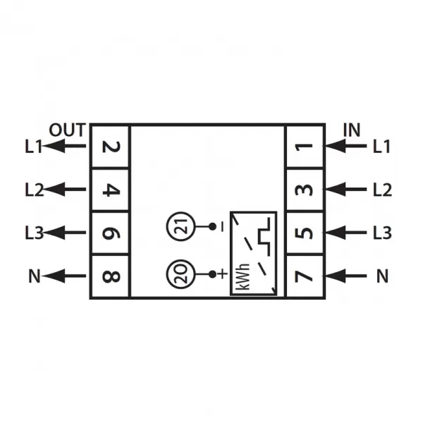1000883 Elektroměr DTS 353-L 80A, 4,5mod., LCD, 3-fáz., 1-tar., podružný