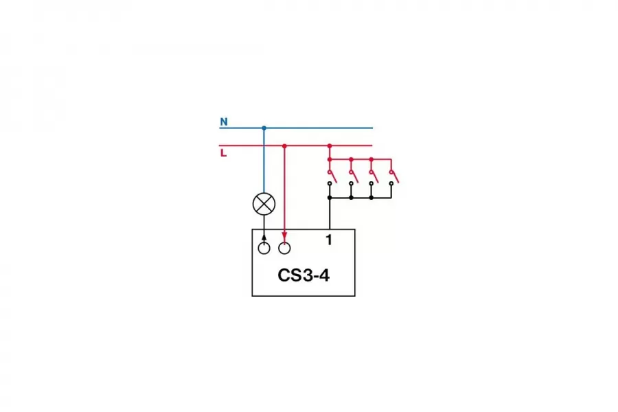 CS3-4 (0134) Spínač časový pod vypínač, dvouvodičový, Elektrobock