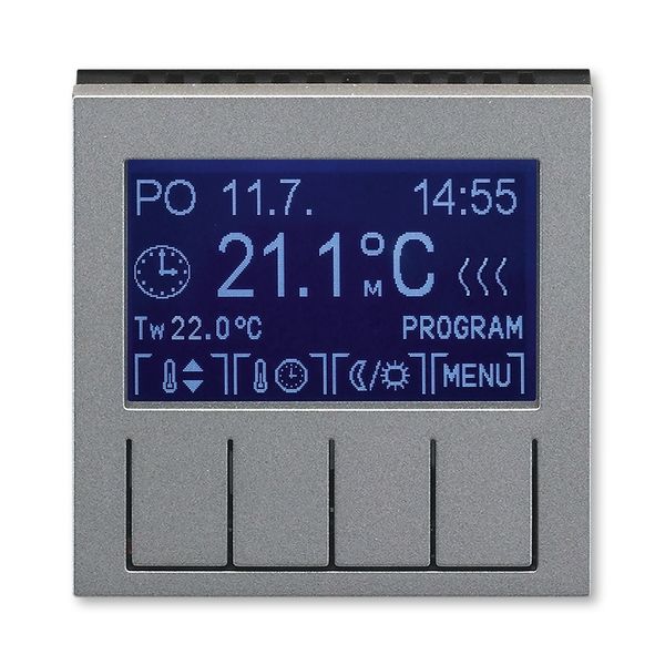 3292H-A10301 69 Termostat univerzální programovatelný, ocelová/kouřová černá, ABB Levit M